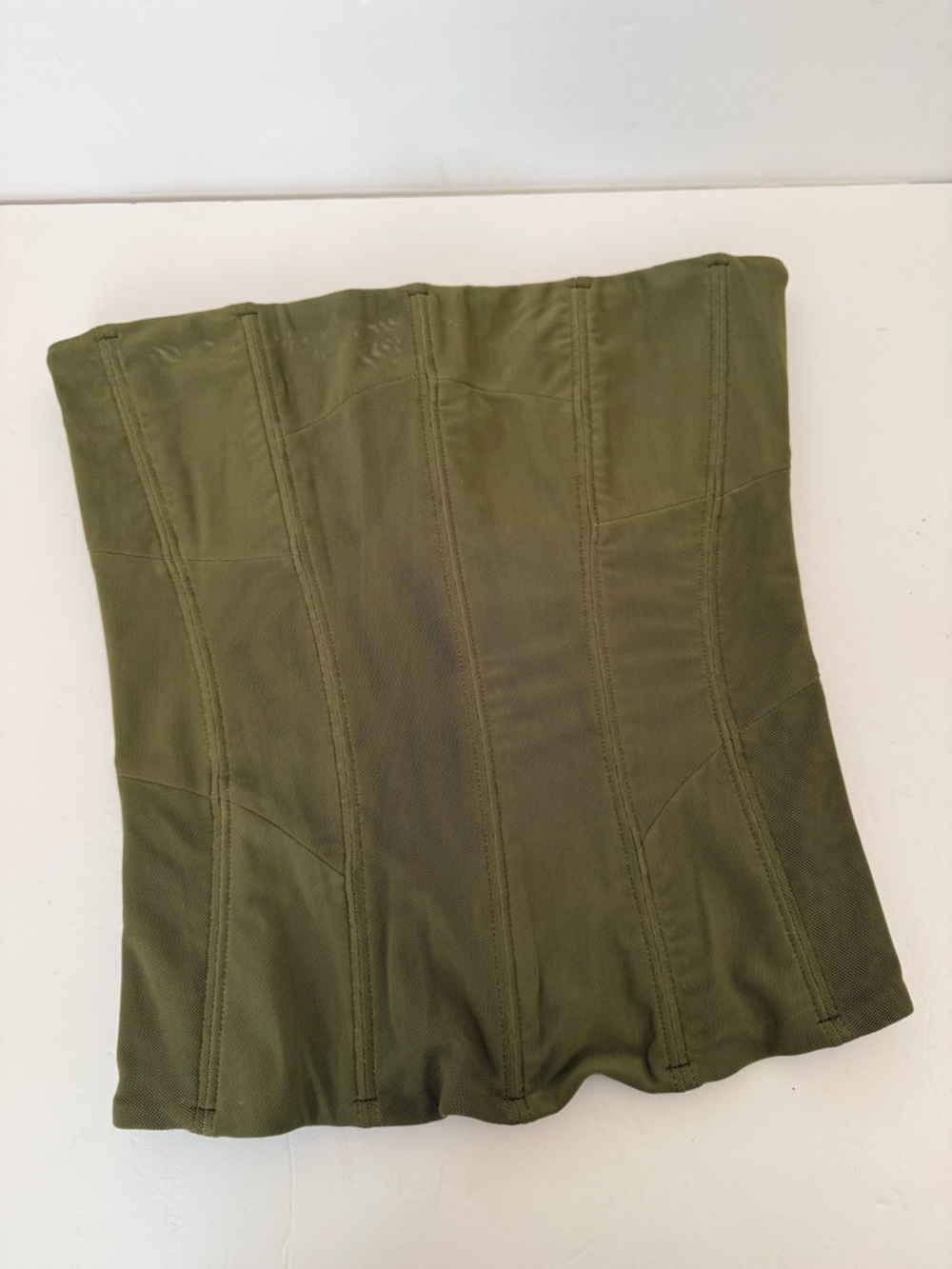 NWT Outcast Sola Mesh Corsett Top Khaki Size M